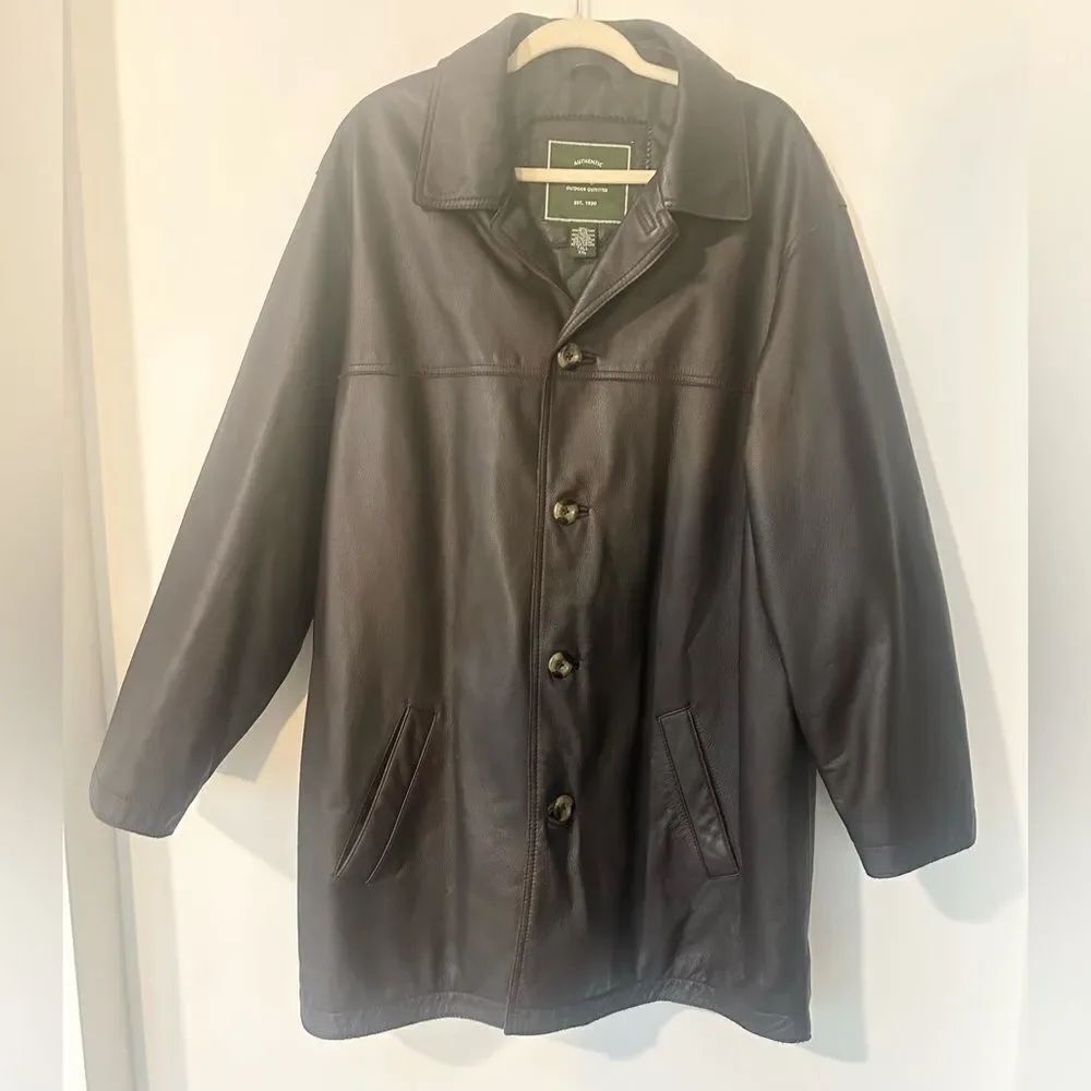 Eddie Bauer Brown Leather Men’s Jacket/Coat XXL (tall)